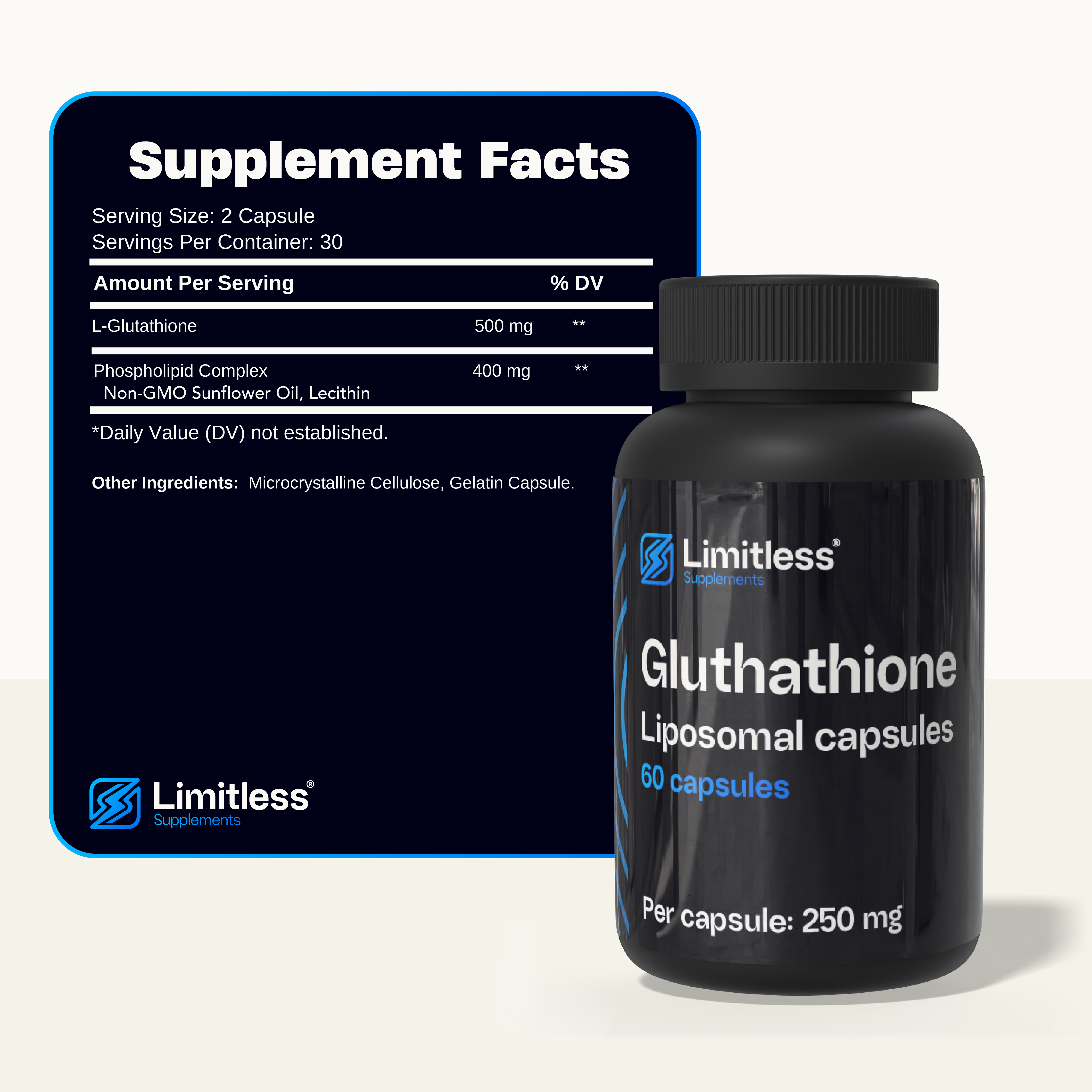 Glutathione (liposomal) 250mg 60 Capsules
