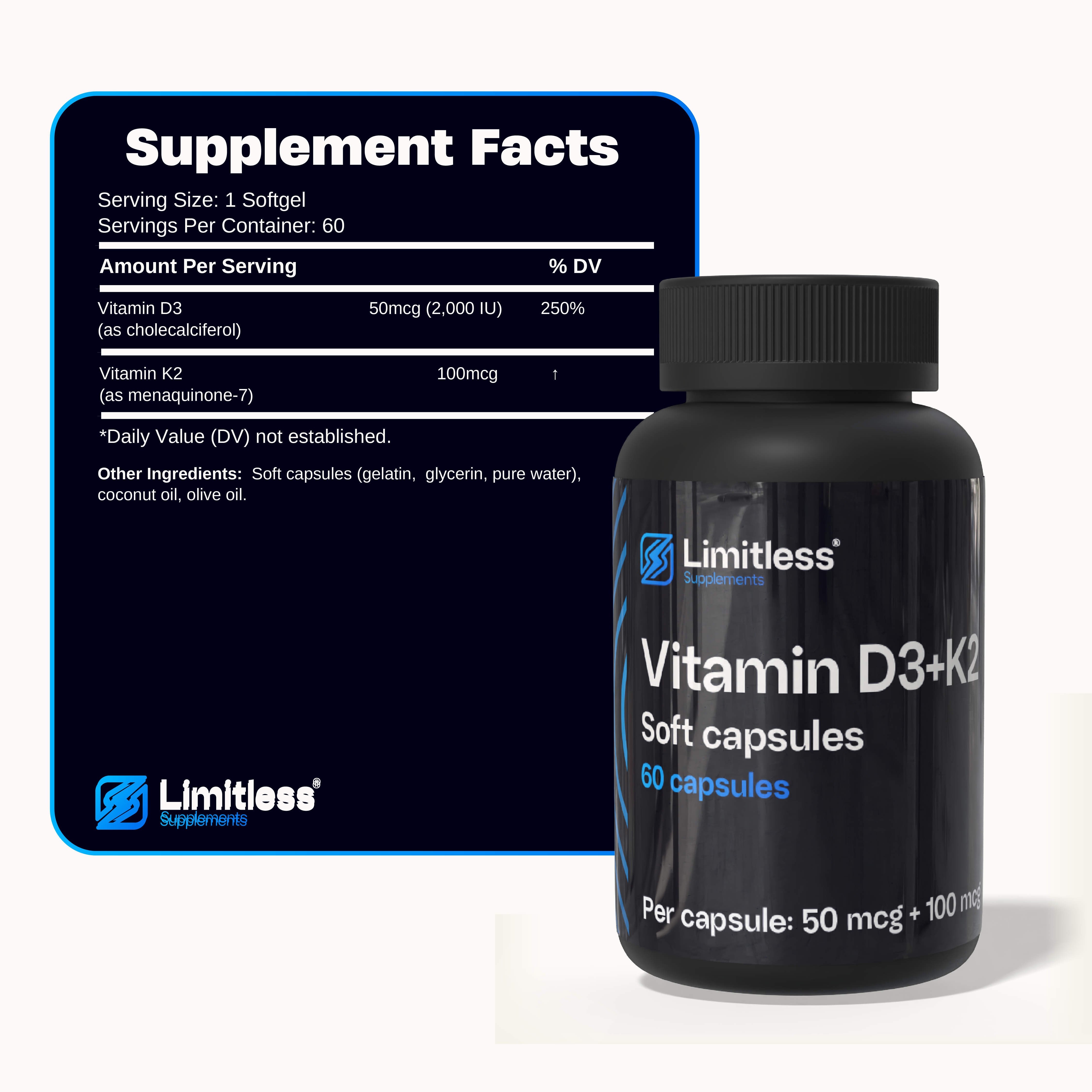 Vitamín D3+K2 50mcg+100mcg 60 kapsúl