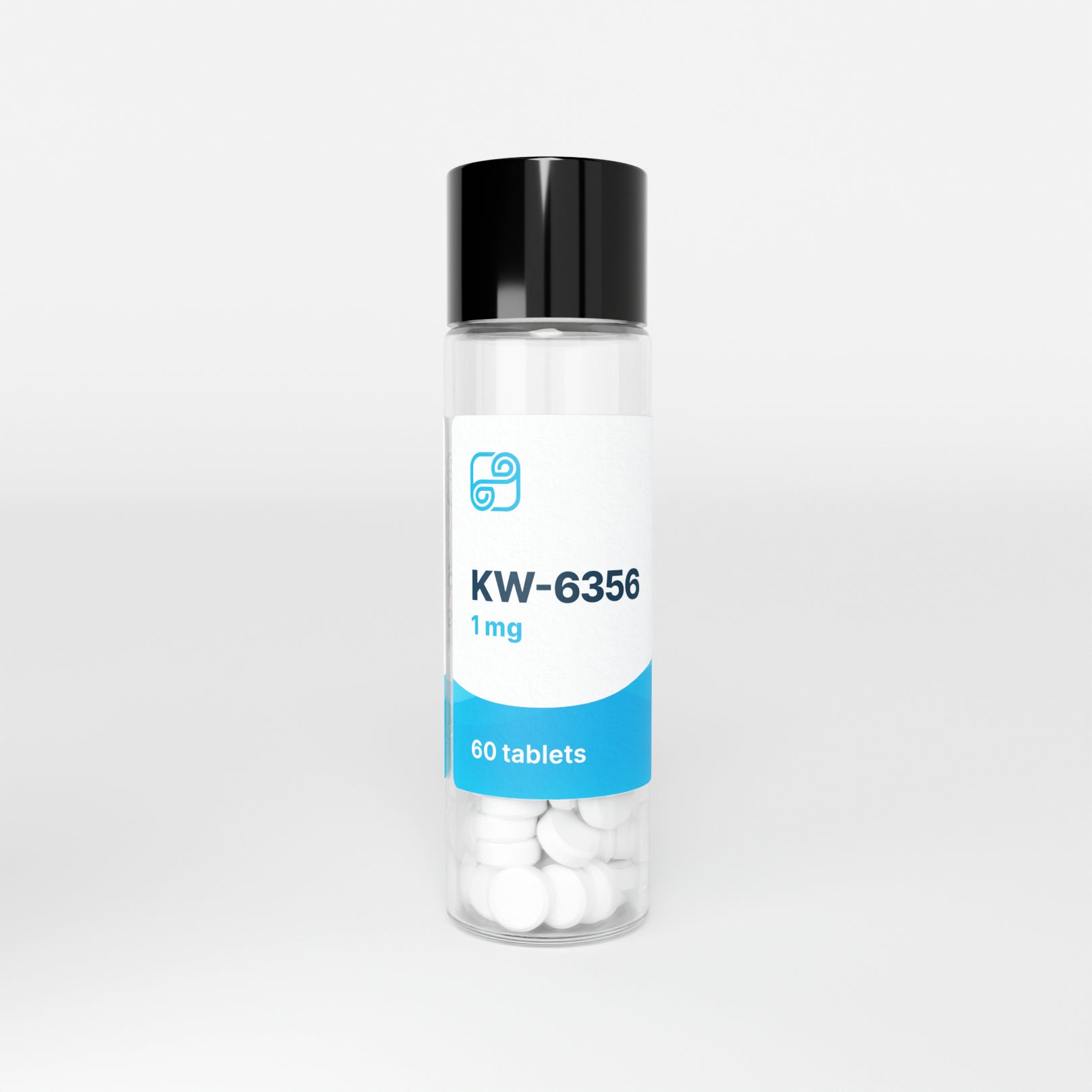 KW-6356 (Sipagladenant) 1 mg tablets, 60-count bottle by Limitless BioChem, high-purity A2A adenosine receptor antagonist.